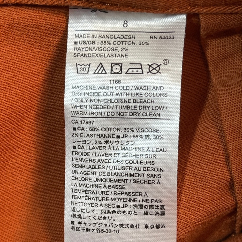 Banana Republic High Rise Cropped‎ Pants with Belt Orange Size 8 Women's Terra - Picture 13 of 16
